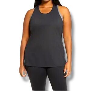 ZELLA Nova Perforated Racerback Tank - Black Plus 2X